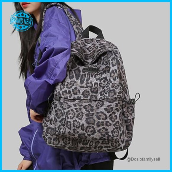 Cheetah Print Backpack Daypack Y2K Trendy Adjustable Shoulder Bag Unisex